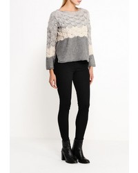 Женский серый свитер с круглым вырезом от Escada Sport