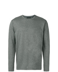 Мужской серый свитер с круглым вырезом от Falke