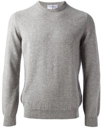 Мужской серый свитер с круглым вырезом от Fedeli