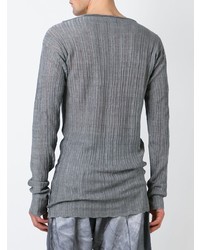 Мужской серый свитер с круглым вырезом от Lost & Found Ria Dunn