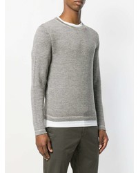 Мужской серый свитер с круглым вырезом от Jijibaba