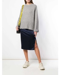 Женский серый свитер с круглым вырезом от 6397