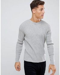 Мужской серый свитер с круглым вырезом от French Connection