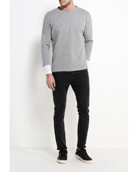 Мужской серый свитер с круглым вырезом от Gianni Lupo