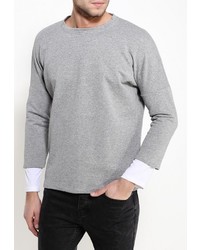 Мужской серый свитер с круглым вырезом от Gianni Lupo