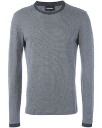 Мужской серый свитер с круглым вырезом от Giorgio Armani
