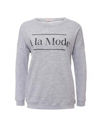 Женский серый свитер с круглым вырезом от Girlondon