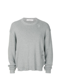 Мужской серый свитер с круглым вырезом от Golden Goose Deluxe Brand