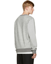 Мужской серый свитер с круглым вырезом от Wooyoungmi