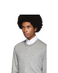 Мужской серый свитер с круглым вырезом от Thom Browne