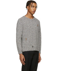 Мужской серый свитер с круглым вырезом от Marc Jacobs