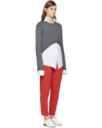 Женский серый свитер с круглым вырезом от Opening Ceremony