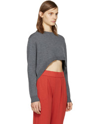 Женский серый свитер с круглым вырезом от Opening Ceremony