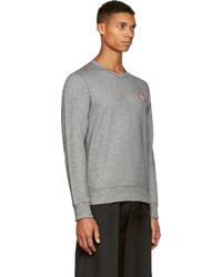 Мужской серый свитер с круглым вырезом от Kenzo