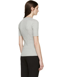 Женский серый свитер с круглым вырезом от Frame Denim