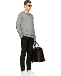 Мужской серый свитер с круглым вырезом от Maison Margiela