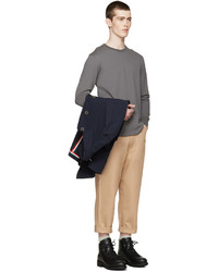 Мужской серый свитер с круглым вырезом от Nigel Cabourn