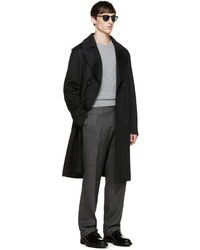 Мужской серый свитер с круглым вырезом от Calvin Klein Collection