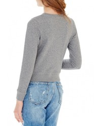 Женский серый свитер с круглым вырезом от Grezzo