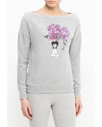 Женский серый свитер с круглым вырезом от Grishko