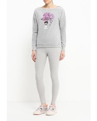 Женский серый свитер с круглым вырезом от Grishko