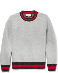 Мужской серый свитер с круглым вырезом от Gucci