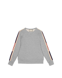 Мужской серый свитер с круглым вырезом от Gucci