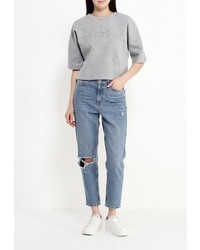 Женский серый свитер с круглым вырезом от Guess Jeans