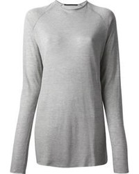 Женский серый свитер с круглым вырезом от Haider Ackermann