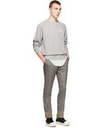 Мужской серый свитер с круглым вырезом от Acne Studios