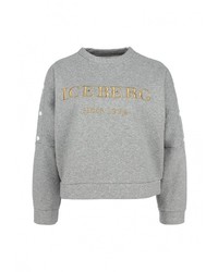 Женский серый свитер с круглым вырезом от Iceberg