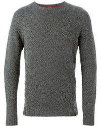 Мужской серый свитер с круглым вырезом от Isaia