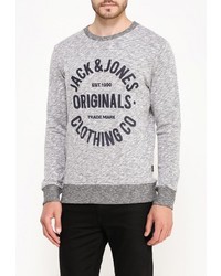 Мужской серый свитер с круглым вырезом от Jack &amp; Jones