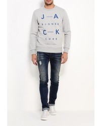 Мужской серый свитер с круглым вырезом от Jack &amp; Jones