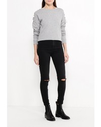 Женский серый свитер с круглым вырезом от Jacqueline De Yong