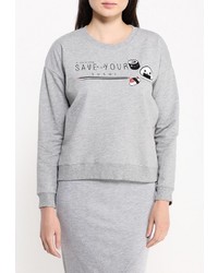 Женский серый свитер с круглым вырезом от Jennyfer