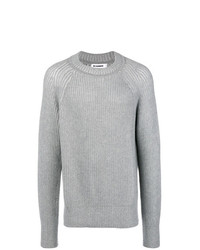 Мужской серый свитер с круглым вырезом от Jil Sander