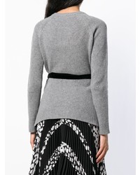 Женский серый свитер с круглым вырезом от RED Valentino