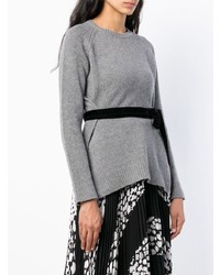 Женский серый свитер с круглым вырезом от RED Valentino