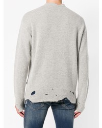 Мужской серый свитер с круглым вырезом от Diesel