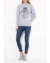 Женский серый свитер с круглым вырезом от Katya Dobryakova