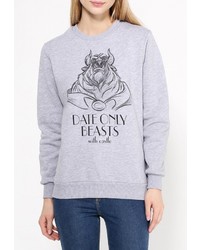 Женский серый свитер с круглым вырезом от Katya Dobryakova