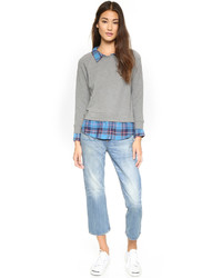 Женский серый свитер с круглым вырезом от Soft Joie