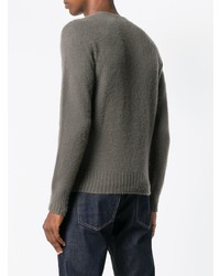 Мужской серый свитер с круглым вырезом от Tom Ford