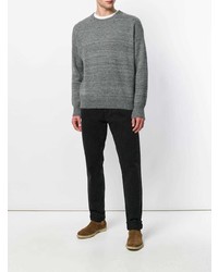 Мужской серый свитер с круглым вырезом от Isabel Marant