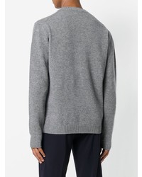 Мужской серый свитер с круглым вырезом от Versace