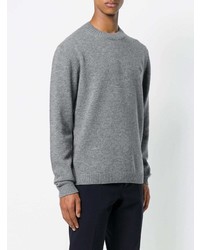Мужской серый свитер с круглым вырезом от Versace