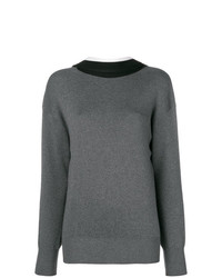 Женский серый свитер с круглым вырезом от Krizia