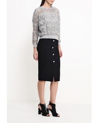 Женский серый свитер с круглым вырезом от La Coquette