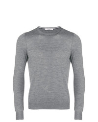Мужской серый свитер с круглым вырезом от La Fileria For D'aniello